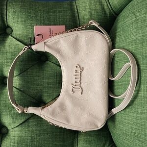 Juicy Couture Semi Charmed Hobo Crossbody Convertible Bag in Color Angel (Beige)
